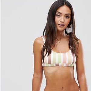 Rhythm Zimbabwe Striped Scoop Bikini Top Small